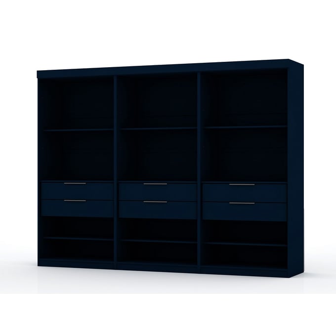 3 Manhattan Comfort Mulberry Midnight Blue Open Sectional Wardrobe Closets MHC-113GMC4