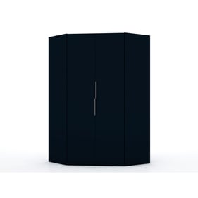 Manhattan Comfort Mulberry 2.0 Midnight Blue Corner Wardrobe Closet with 2 ...