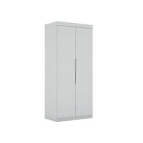 Manhattan Comfort Mulberry 2.0 White Sectional Armoire Wardrobe Closet