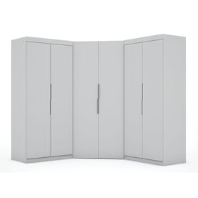 Manhattan Comfort Mulberry 3.0 White 3pc Sectional Wardrobe Corner Closet