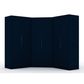 Manhattan Comfort Mulberry 3.0 Midnight Blue 3pc Sectional Wardrobe Corner ...