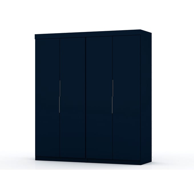 2 Manhattan Comfort Mulberry 2.0 Midnight Blue Sectional Wardrobe Closets MHC-121GMC4