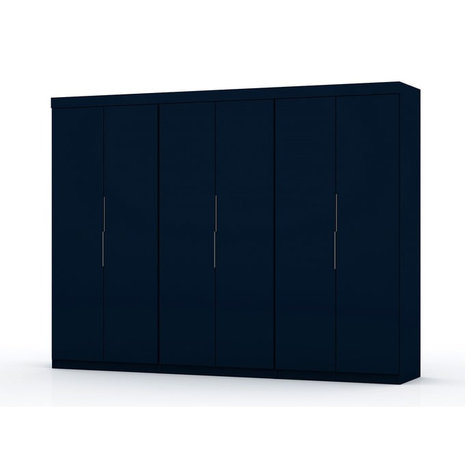 3 Manhattan Comfort Mulberry 2.0 Midnight Blue Sectional Wardrobe Closets MHC-124GMC4