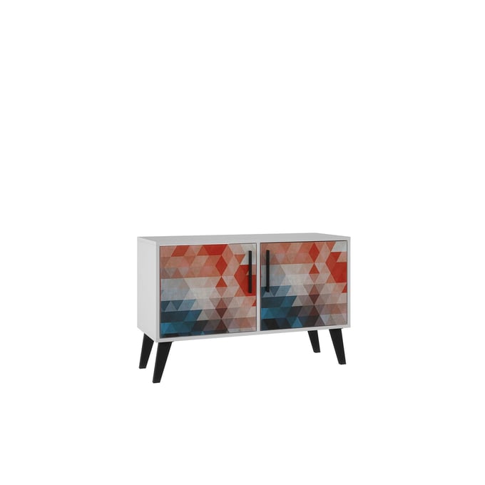 Manhattan Comfort Amsterdam Red Blue Double Side Table 2.0 MHC-144AMC183