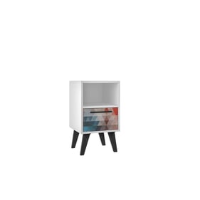 Manhattan Comfort Amsterdam Red Blue Night Stand 1.0