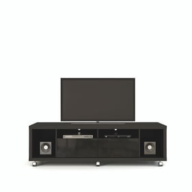 Manhattan Comfort Cabrini Black 4 Shelves TV Stand 1.8