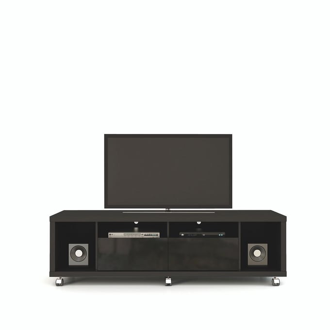 Manhattan Comfort Cabrini Black 4 Shelves TV Stand 1.8 MHC-15413