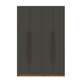 Manhattan Comfort Gramercy Nature Grey 2 Section Wardrobe Armoire Closet