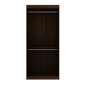 Manhattan Comfort Mulberry Brown Open Double Hanging Wardrobe Closet