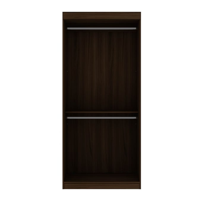 Manhattan Comfort Mulberry Brown Open Double Hanging Wardrobe Closet MHC-161GMC5