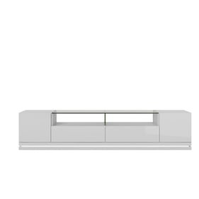 Manhattan Comfort Vanderbilt White LED Lights TV Stand