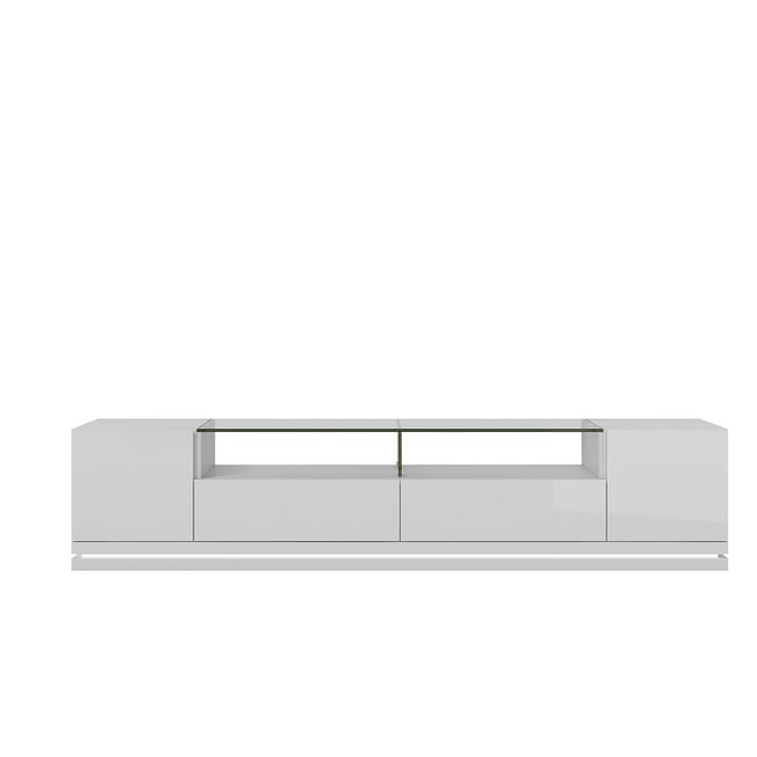 Manhattan Comfort Vanderbilt White LED Lights TV Stand MHC-17552