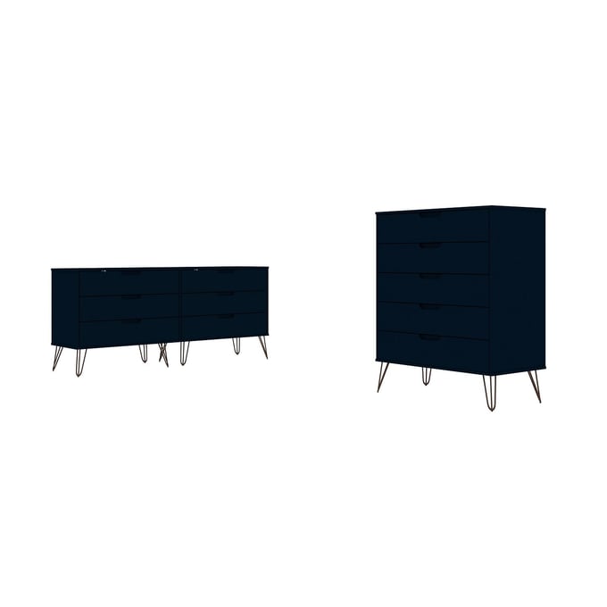 Manhattan Comfort Rockefeller Midnight Blue 2pc Dresser Set MHC-176GMC4