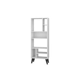 Manhattan Comfort Warren White Tall Bookcase 1.0 with 8 Shelves