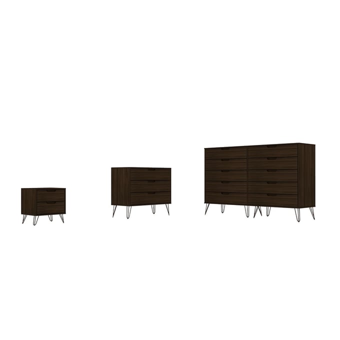 Manhattan Comfort Rockefeller Brown MDF 3pc Dresser and Nightstand Set MHC-178GMC5