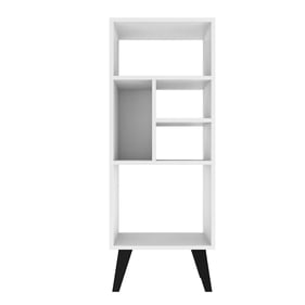 Manhattan Comfort Warren White Mid High Bookcase 2.0 with 5 Shelves