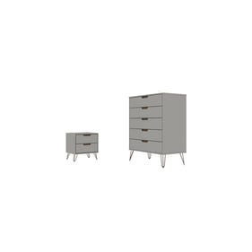 Manhattan Comfort Rockefeller Off White Nature 2pc Dresser and Nightstand S...