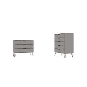 Manhattan Comfort Rockefeller Off White Nature MDF 2pc Dresser Set