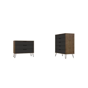 Manhattan Comfort Rockefeller Nature Grey MDF 2pc Dresser Set