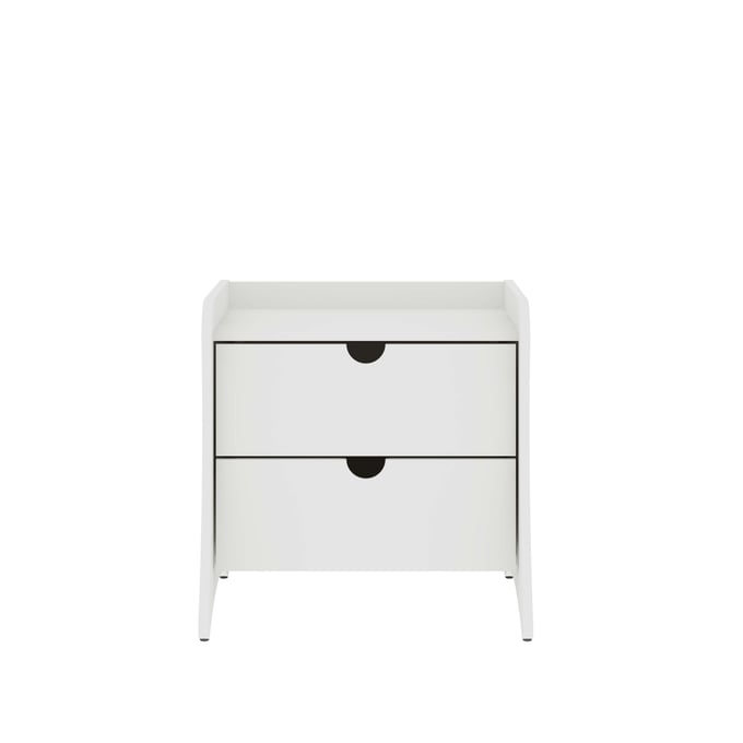 Manhattan Comfort Coney White 2 Drawer Nightstand MHC-181GMC1