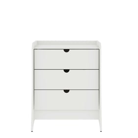 Manhattan Comfort Coney White 3 Drawer Dresser