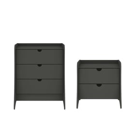 Manhattan Comfort Coney Grey 2pc Dresser and Nightstand Set