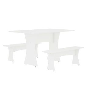 Manhattan Comfort Coney White 3pc Dining Set