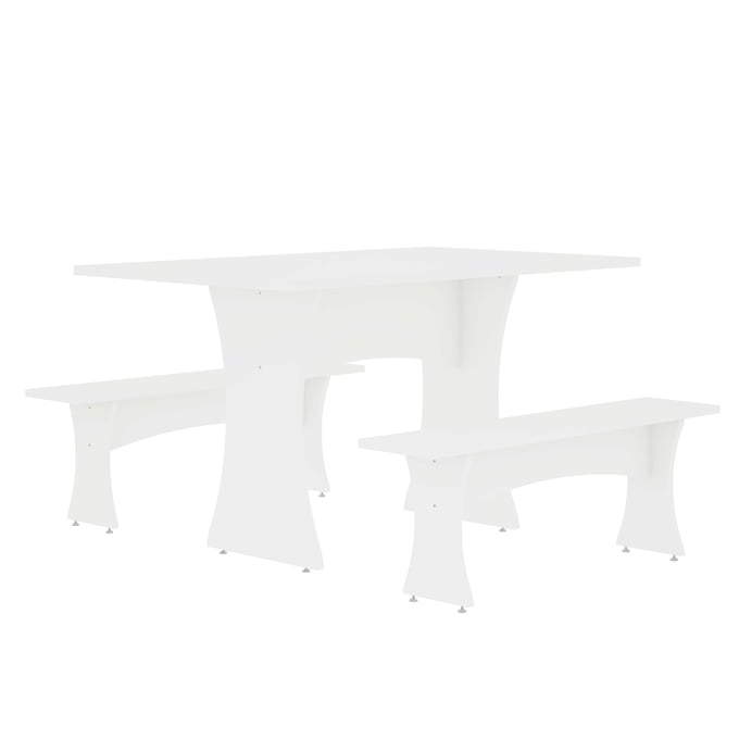 Manhattan Comfort Coney White 3pc Dining Set MHC-186GMC1