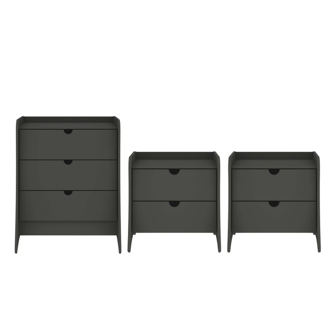 Manhattan Comfort Coney Grey 3pc Dresser and Nightstand Set MHC-188GMC9