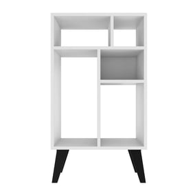 Manhattan Comfort Warren White Low Bookcase 3.0 with 5 Shelves