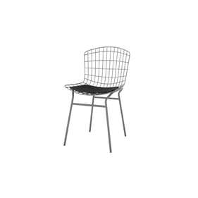 Manhattan Comfort Madeline Charcoal Grey Black Metal Chair