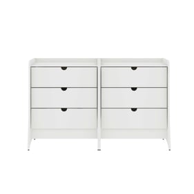 2 Manhattan Comfort Coney White 3 Drawer Dressers