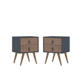 2 Manhattan Comfort Amber Blue Nature Nightstands