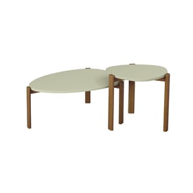 Manhattan Comfort Gales Pistachio Green End Table and Coffee Table Set