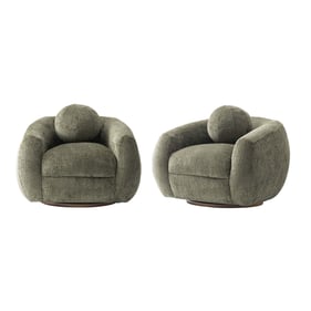 2 Manhattan Comfort Tribeca Olive Green Chenille Accent Chairs