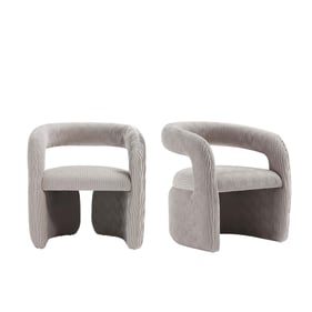 2 Manhattan Comfort Corvette Dove Velvet Dining Chairs