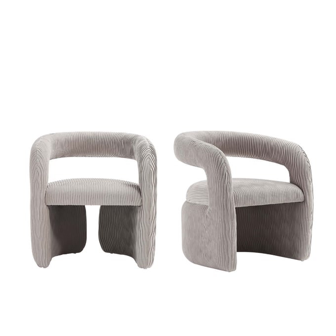 2 Manhattan Comfort Corvette Dove Velvet Dining Chairs MHC-2-AC068-DO