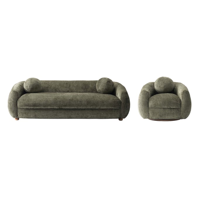 Manhattan Comfort Tribeca Olive Green 2pc Sofa with Accent Chair MHC-2-ACSF16-OG