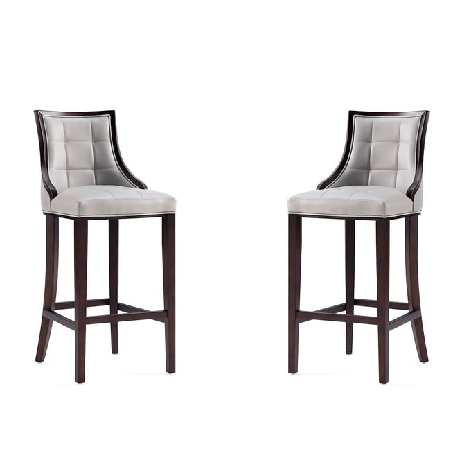 2 Manhattan Comfort Fifth Avenue Light Grey Barstools MHC-2-BS007-LG