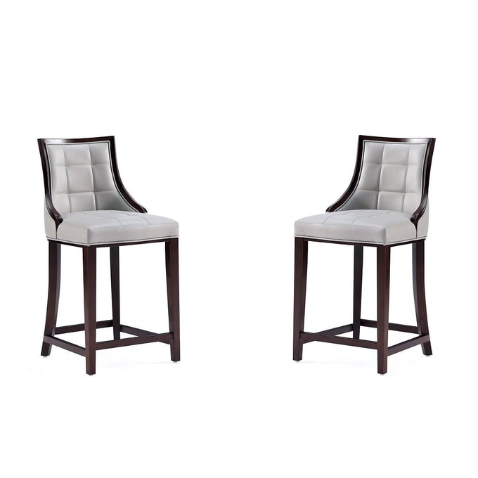 2 Manhattan Comfort Fifth Avenue Light Grey Counter Stools MHC-2-CS012-LG