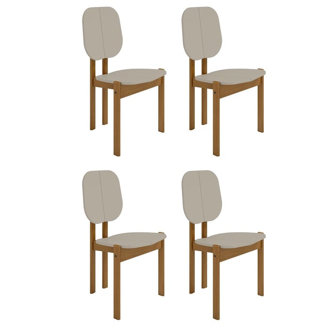 4 Manhattan Comfort Gales Greige Dining Chairs MHC-2-DC-83938-OW