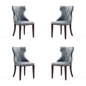 4 Manhattan Comfort Reine Pebble Grey Dining Chairs