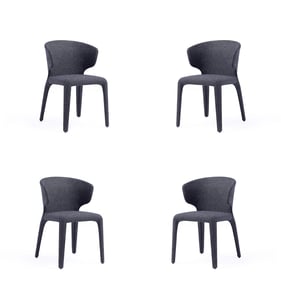 4 Manhattan Comfort Conrad Black Dining Chairs