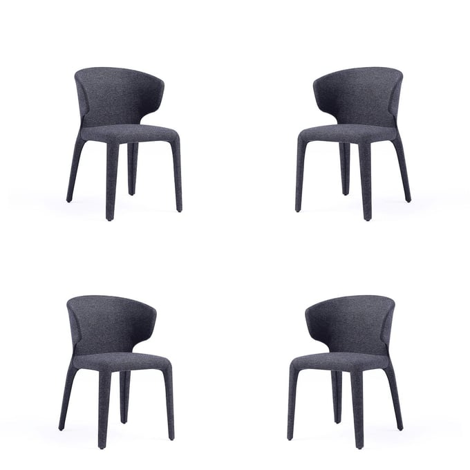 4 Manhattan Comfort Conrad Black Dining Chairs MHC-2-DC031-WBK