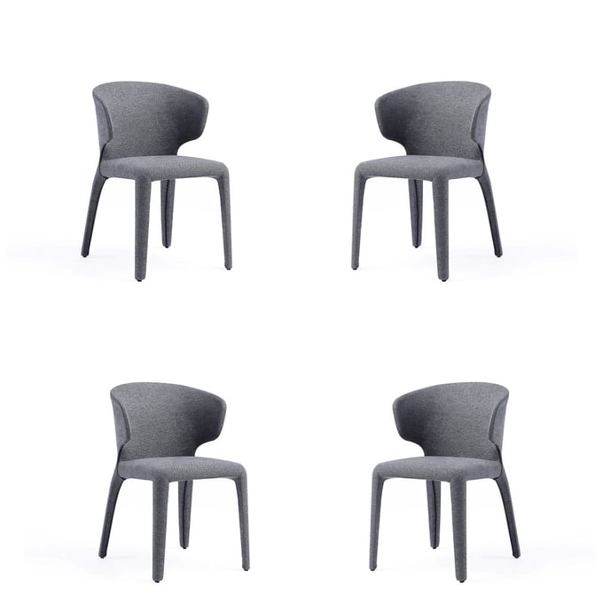 4 Manhattan Comfort Conrad Grey Dining Chairs MHC-2-DC031-WGY