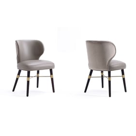 2 Manhattan Comfort Strine Dark Taupe Dining Chairs