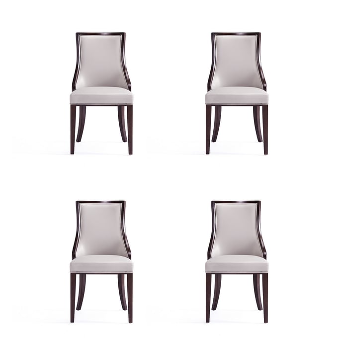 4 Manhattan Comfort Grand Light Grey Dining Chairs MHC-2-DC048-LG