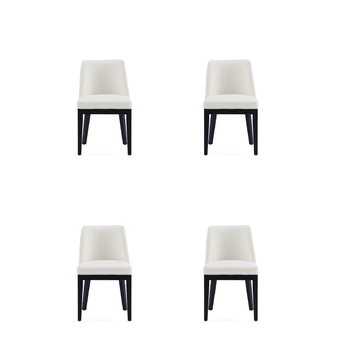 4 Manhattan Comfort Gansevoort Cream Dining Chairs MHC-2-DC051-CR