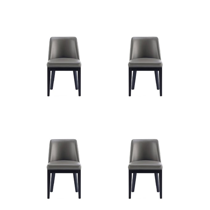 4 Manhattan Comfort Gansevoort Pebble Grey Dining Chairs MHC-2-DC051-PE