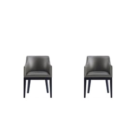 2 Manhattan Comfort Gansevoort Pebble Grey Dining Armchairs